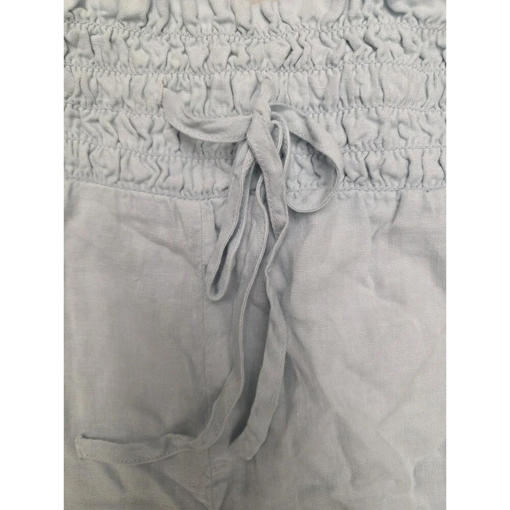 Anthropologie Cloth & Stone 100% Linen Shorts Women's Size L Light Blue Pockets - Picture 1 of 5